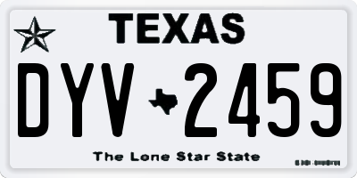 TX license plate DYV2459