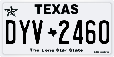 TX license plate DYV2460