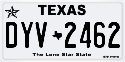 TX license plate DYV2462