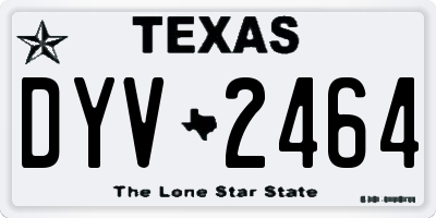 TX license plate DYV2464