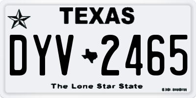 TX license plate DYV2465