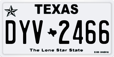 TX license plate DYV2466