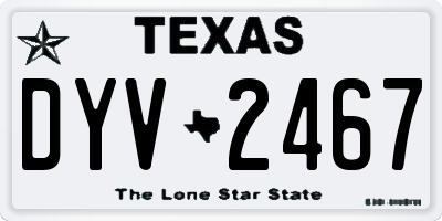TX license plate DYV2467