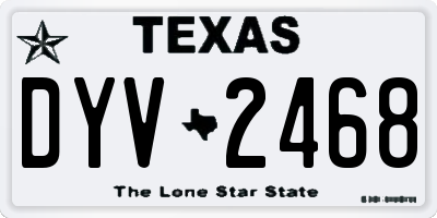 TX license plate DYV2468