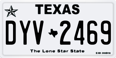 TX license plate DYV2469