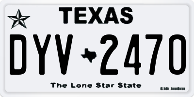 TX license plate DYV2470