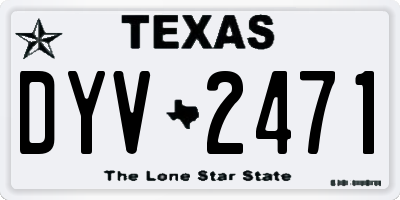 TX license plate DYV2471