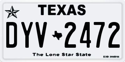 TX license plate DYV2472