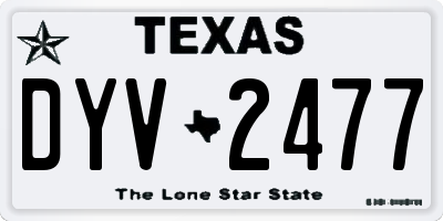 TX license plate DYV2477