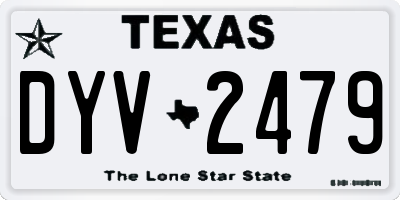 TX license plate DYV2479