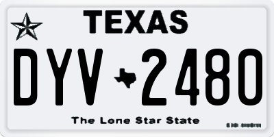 TX license plate DYV2480