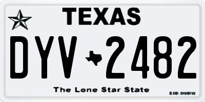 TX license plate DYV2482