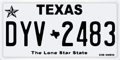 TX license plate DYV2483