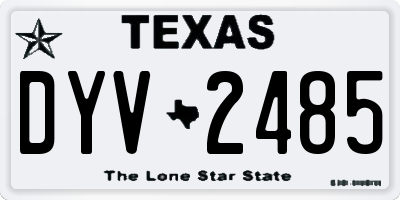 TX license plate DYV2485