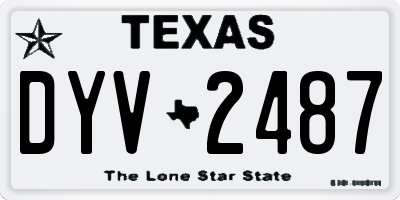 TX license plate DYV2487