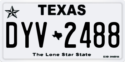 TX license plate DYV2488