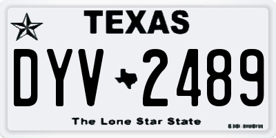 TX license plate DYV2489