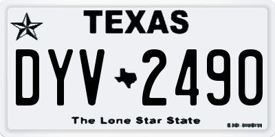 TX license plate DYV2490