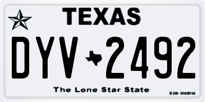 TX license plate DYV2492