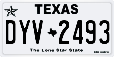 TX license plate DYV2493