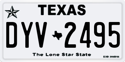 TX license plate DYV2495