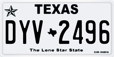 TX license plate DYV2496