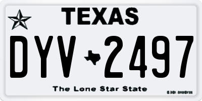TX license plate DYV2497