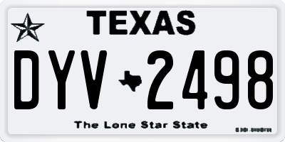 TX license plate DYV2498