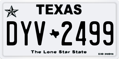 TX license plate DYV2499