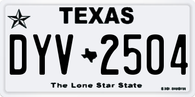 TX license plate DYV2504