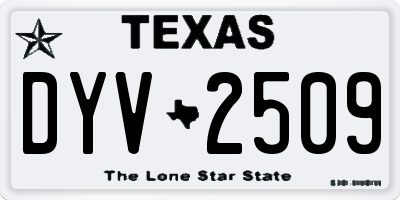 TX license plate DYV2509