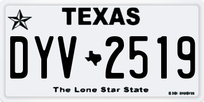 TX license plate DYV2519