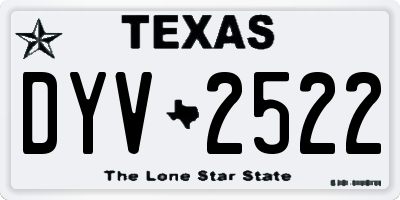 TX license plate DYV2522