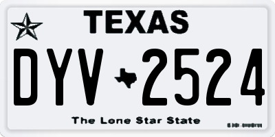 TX license plate DYV2524