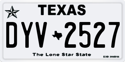 TX license plate DYV2527