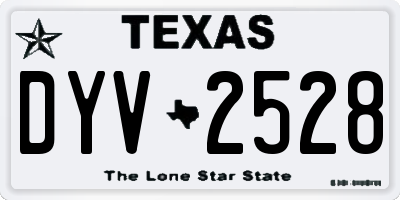TX license plate DYV2528