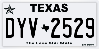 TX license plate DYV2529
