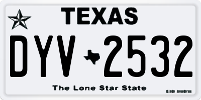 TX license plate DYV2532