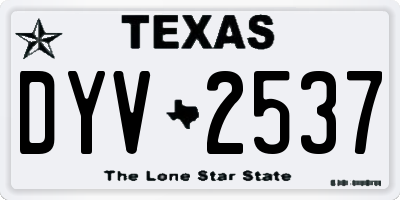 TX license plate DYV2537
