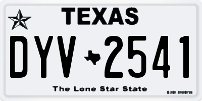 TX license plate DYV2541