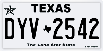 TX license plate DYV2542