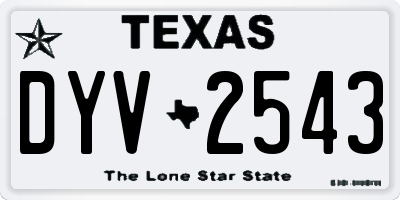 TX license plate DYV2543