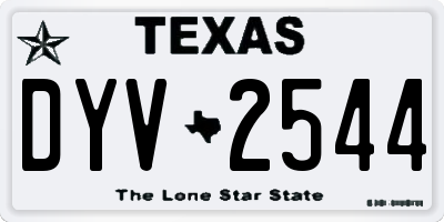 TX license plate DYV2544