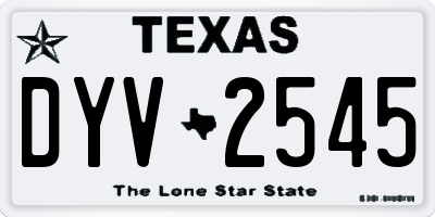TX license plate DYV2545