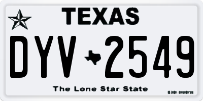 TX license plate DYV2549
