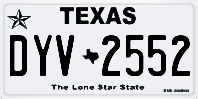 TX license plate DYV2552