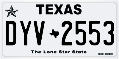 TX license plate DYV2553
