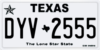 TX license plate DYV2555