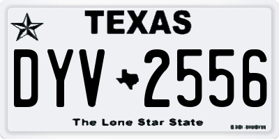 TX license plate DYV2556