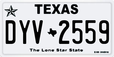 TX license plate DYV2559